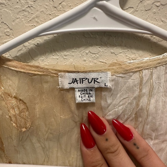 Jaipur Cream Floral Lace Robe - Picture 6 of 6